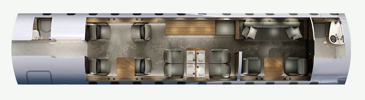 GLOBAL 5000 aircraft floor plan