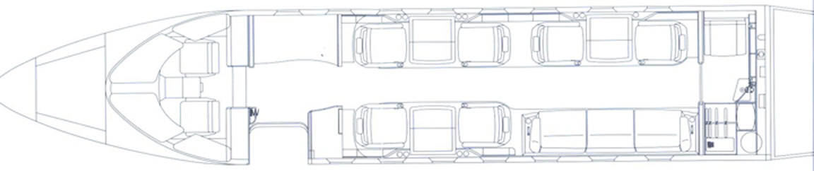 GULFSTREAM G200 aircraft floor plan