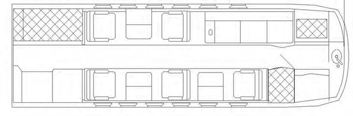 HAWKER 750 aircraft floor plan